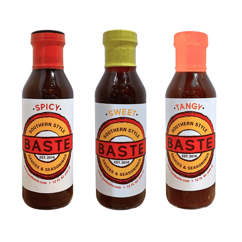 Baste 3-Pack of Sauces: Spicy, Sweet and Tangy